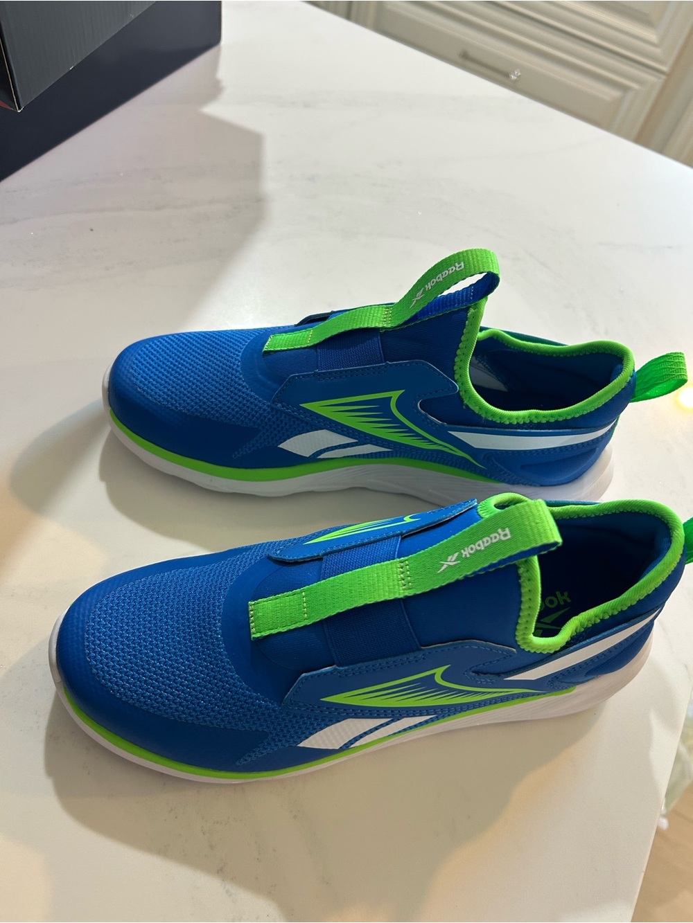 Reebok Kids Blue and Green Slip-On Athletic Sneakers
